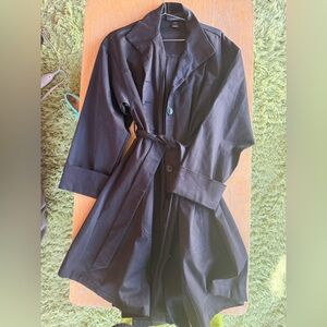 Beetlejuice La Femme En Noir Black Belted Trench Coat Dress